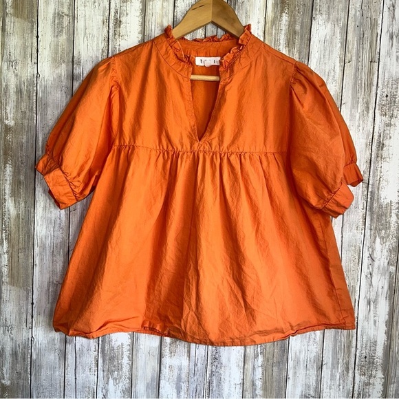 THML Tangerine Peplum Blouse - Picture 2 of 5